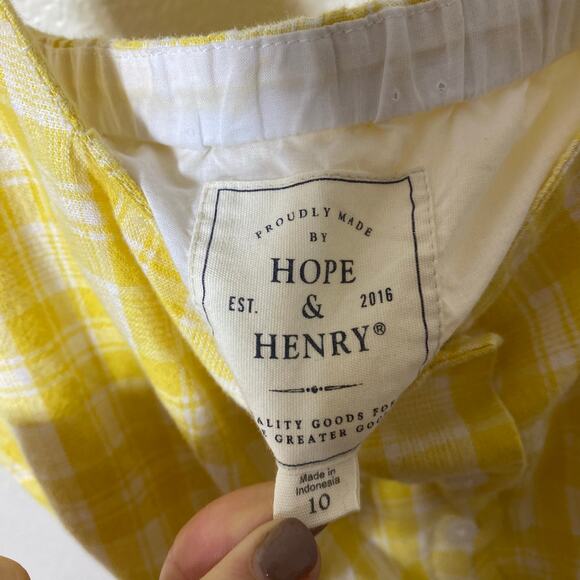 Hope & Henry Organic Cotton Yellow Ruffle Strap Mini Dress Size 10 Summer - Picture 8 of 10